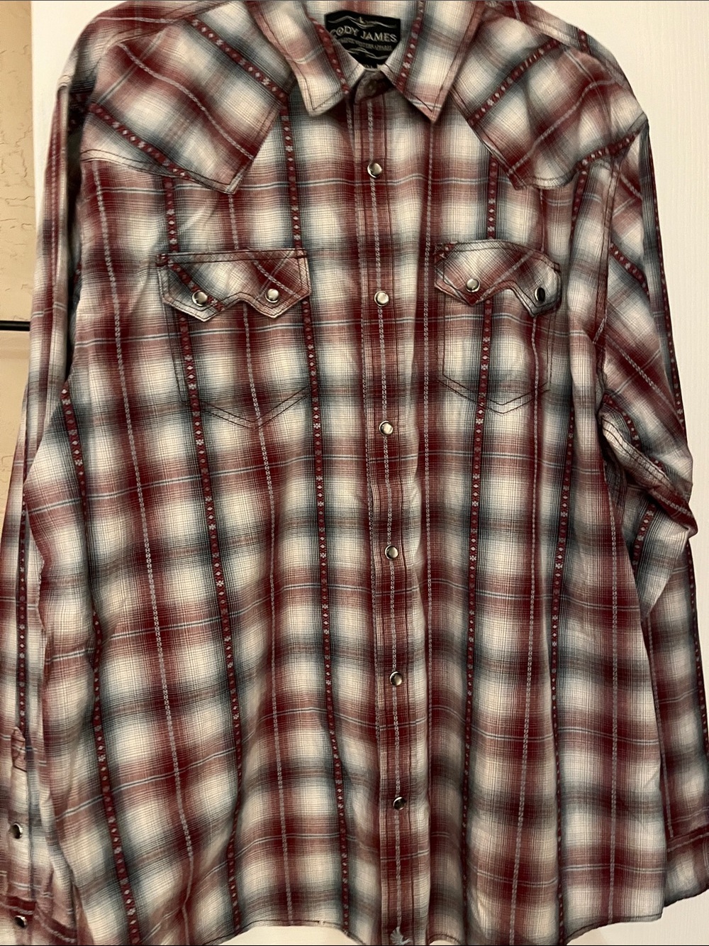 CODY JAMES Men's Plaid Western Snap Down Long Sleeve Shirt 
Size 2 XL
